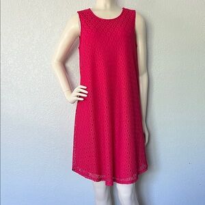 Fuchsia Lace Shift Dress Sz Medium Sleeveless Western Festival Rock 47 Wrangler